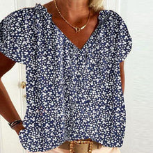 Load image into Gallery viewer, Comfy V-Neck Short Sleeve Blouse
