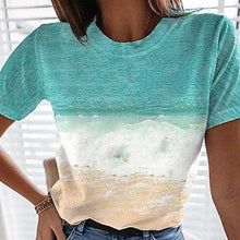 Load image into Gallery viewer, Bright Print Round Neck Short Sleeve Top
