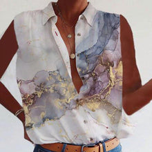 Load image into Gallery viewer, Casual Print V-Neck Sleeveless Shirt
