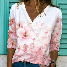 Load image into Gallery viewer, Fresh Pink Floral Print Long Sleeve Top
