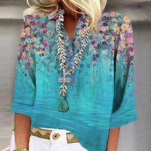 Load image into Gallery viewer, Chic Print 3/4 Sleeve Top
