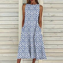 Load image into Gallery viewer, Elegant Print Sleeveless Midi Dress
