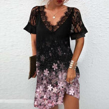 Load image into Gallery viewer, Elegant Print Short Sleeve Mini Dress
